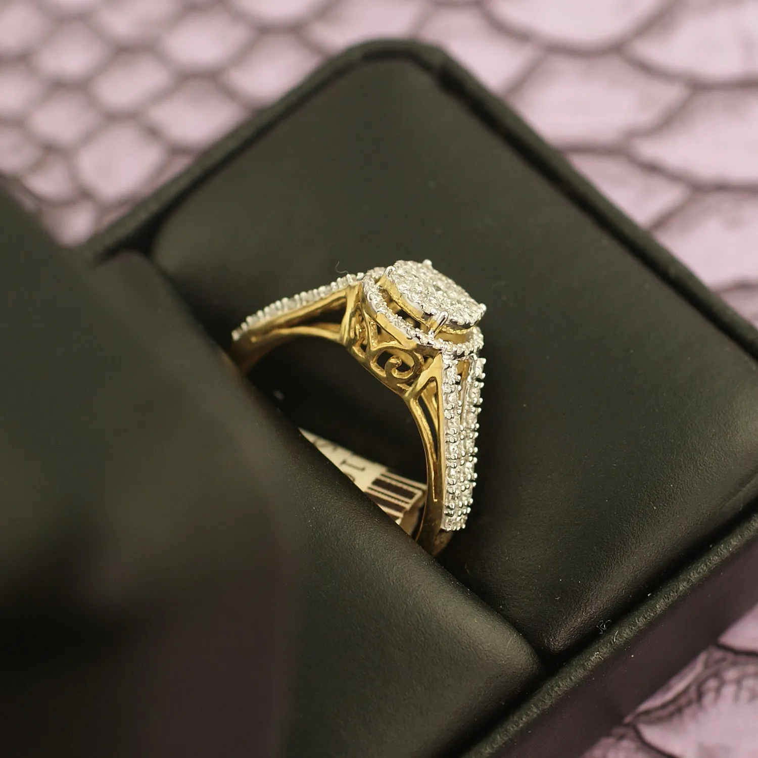 0.50 Carat Gold Halo Diamond Engagement Ring
