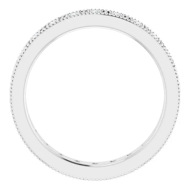 0.50 ct. Round Diamond Milgrain Accent Eternity Band
