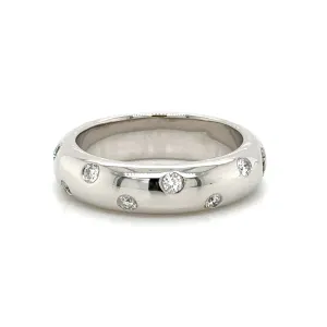 0.54carat Burnish Set Diamond Station Ring
