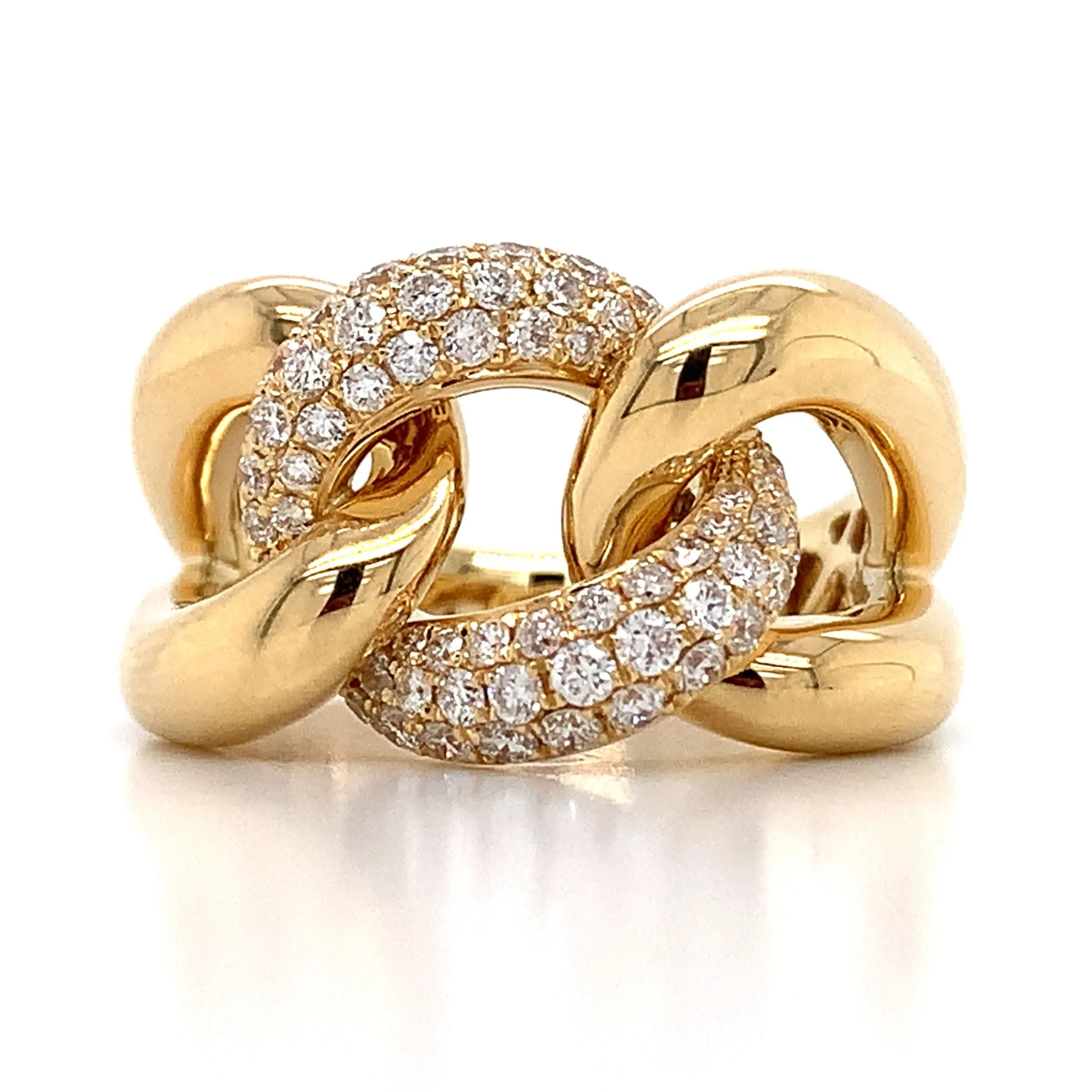 0.81ct tw Ladies Link Diamond & Gold Ring