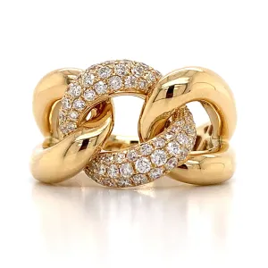 0.81ct tw Ladies Link Diamond & Gold Ring