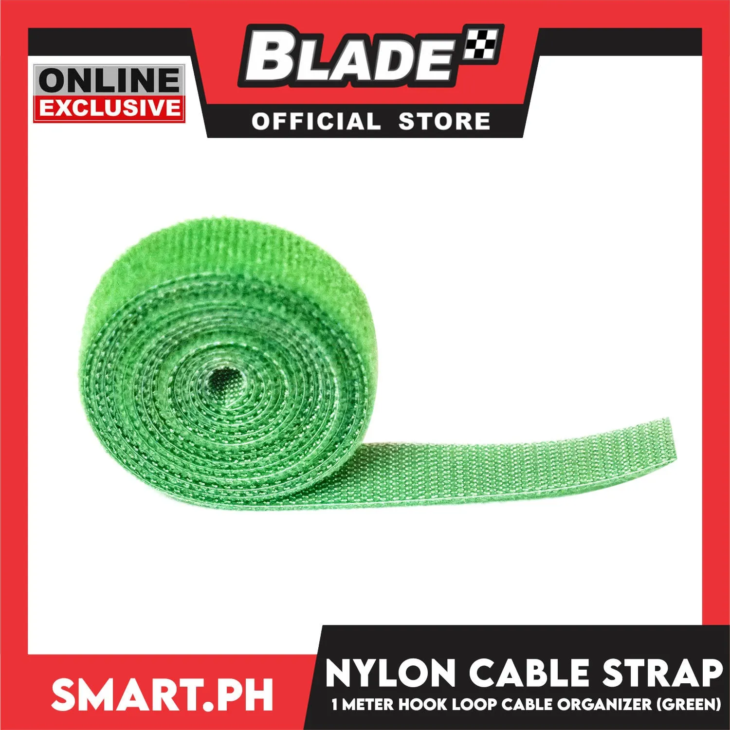 1 Meter Nylon Cable Strap Hook And Loop Multi-Purpose Cable Wire Organizer (Green)