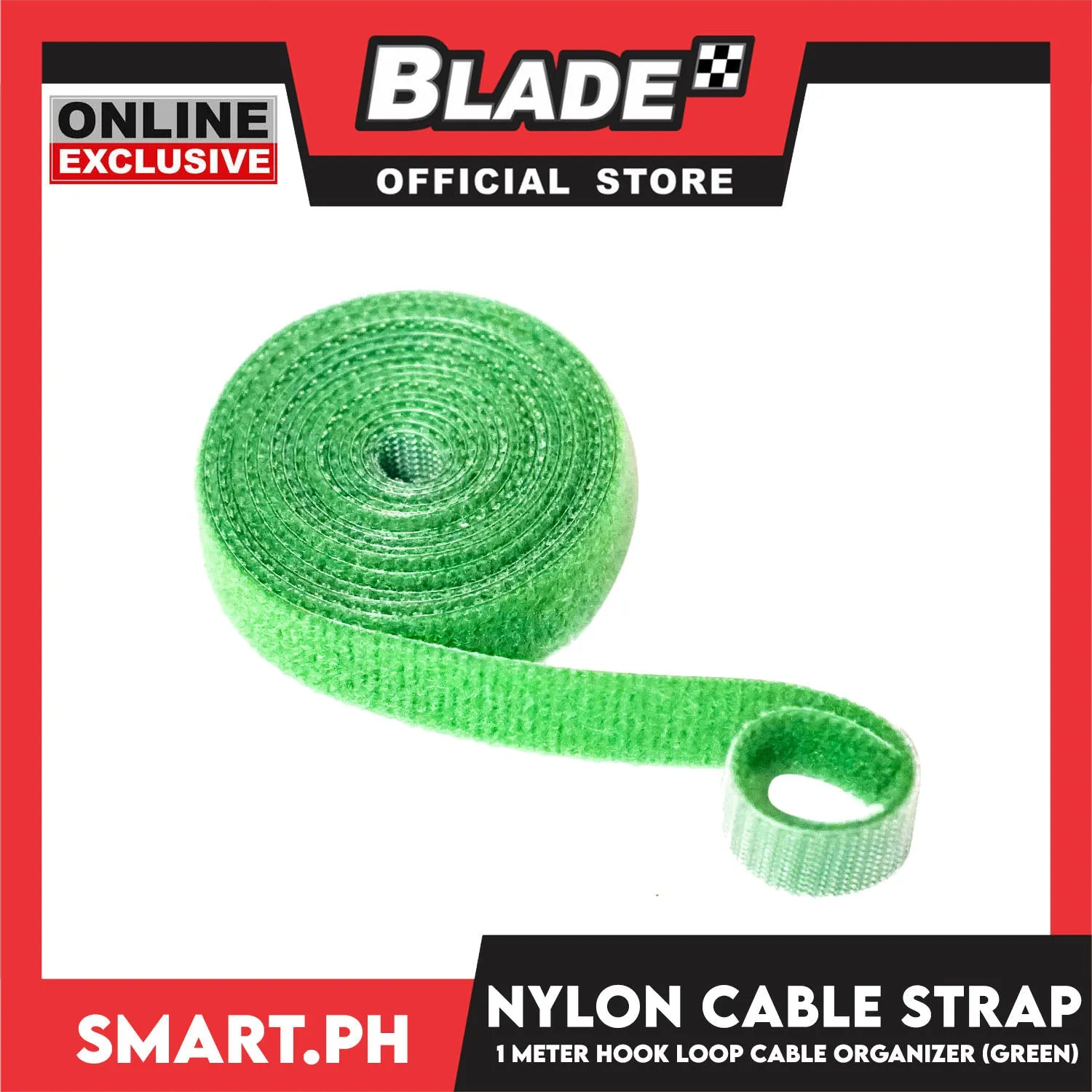 1 Meter Nylon Cable Strap Hook And Loop Multi-Purpose Cable Wire Organizer (Green)