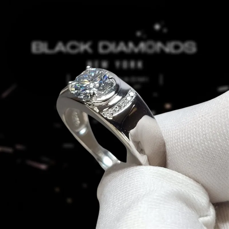 1.0 Ct Round Cut Diamond Mens Ring