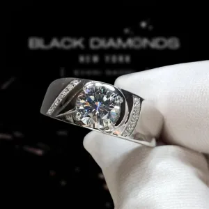 1.0 Ct Round Cut Diamond Mens Ring