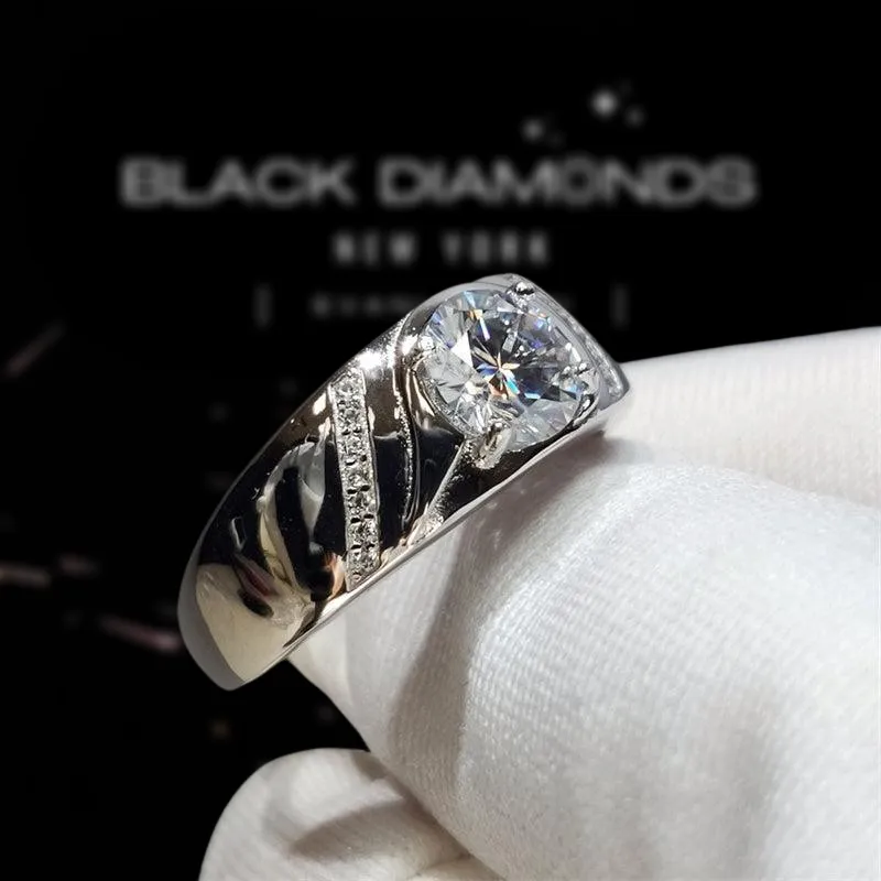 1.0 Ct Round Cut Diamond Mens Ring