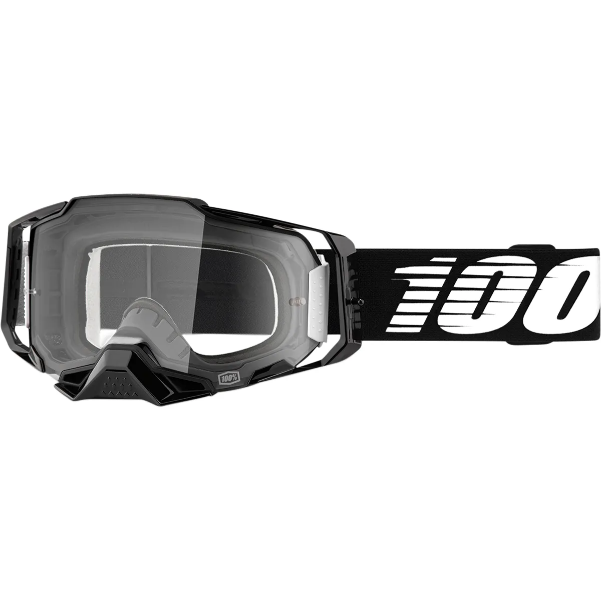 100% Armega Goggles - Black - Clear 50700-001-02