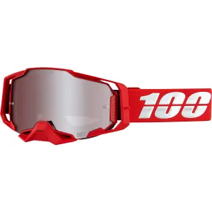 100% Armega Goggles - War Red - HiPER Silver Mirror 50720-003-02