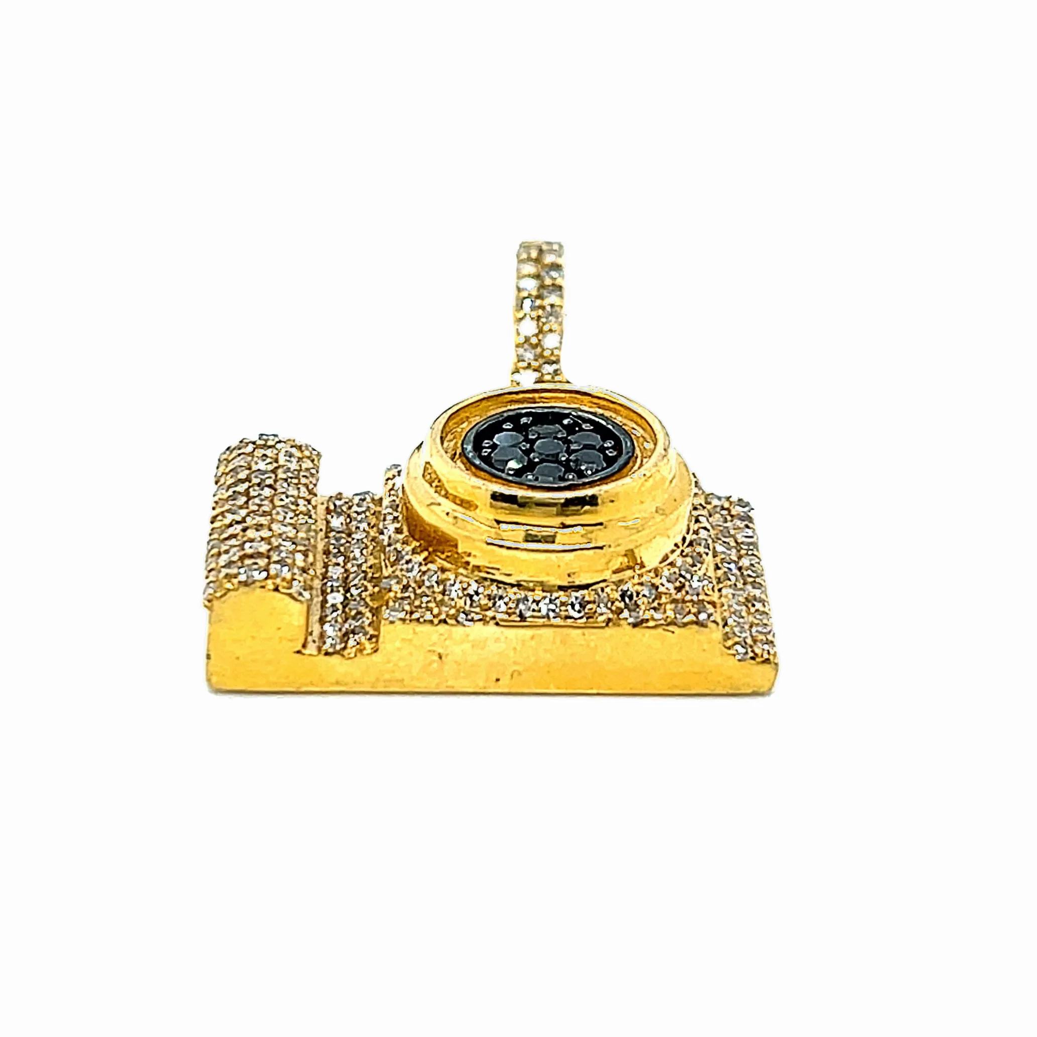 10k Gold Round 1.25ct Diamond Camera Charm Pendant - SP17367