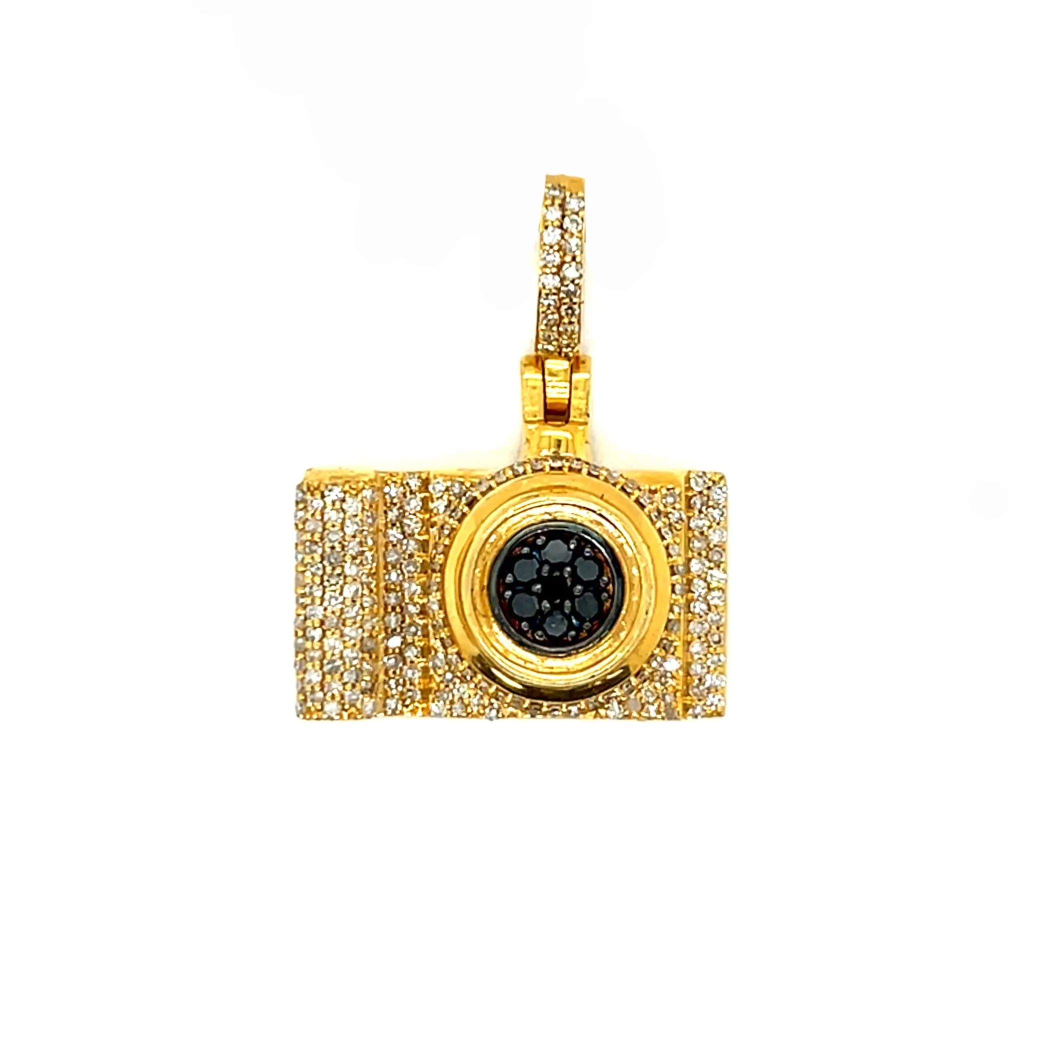10k Gold Round 1.25ct Diamond Camera Charm Pendant - SP17367