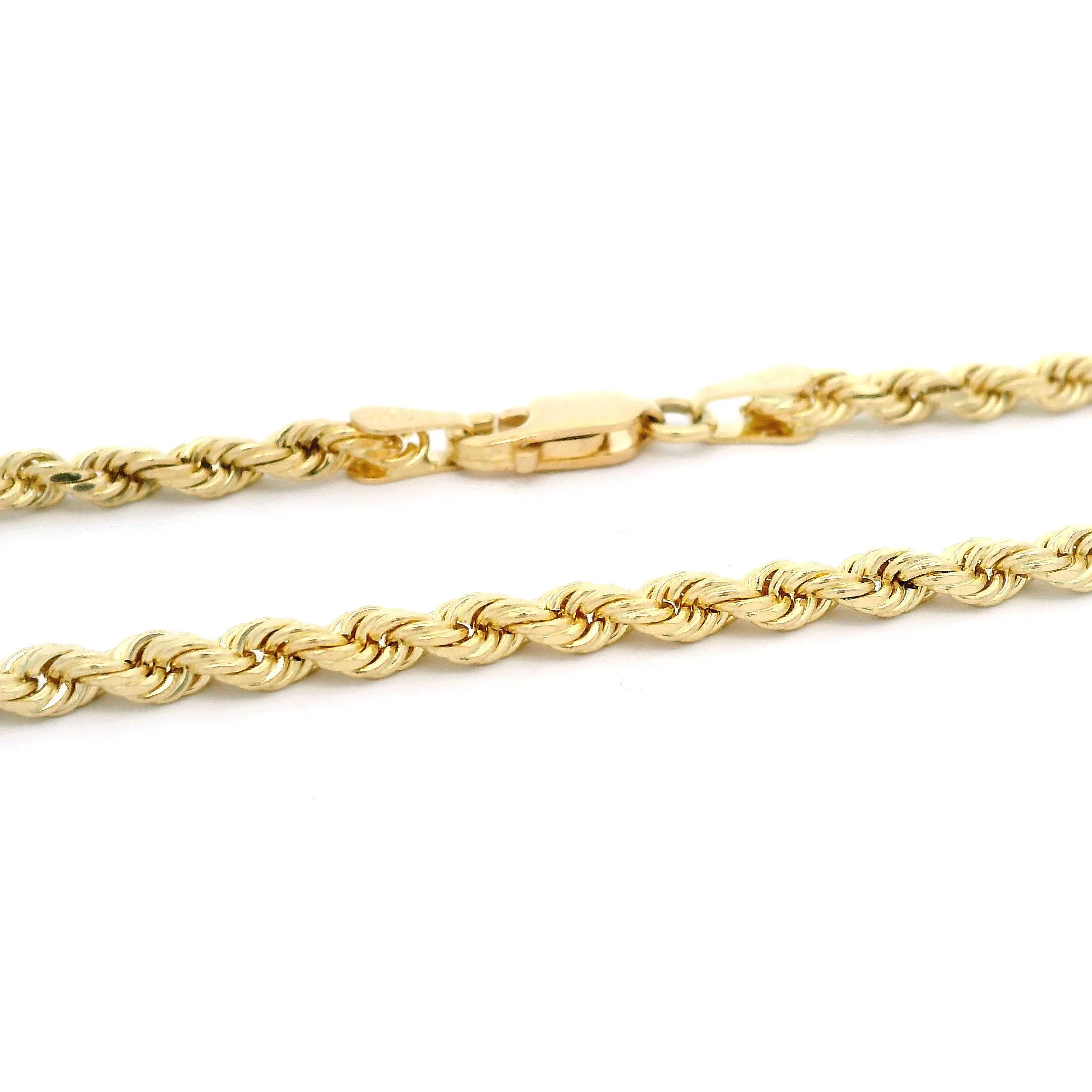10k Solid Diamond Cut Rope Chain 2.75mm