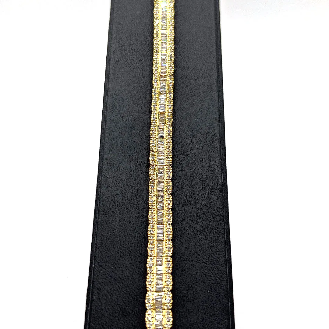 10KT BAGUETTE DIAMOND BRACELET