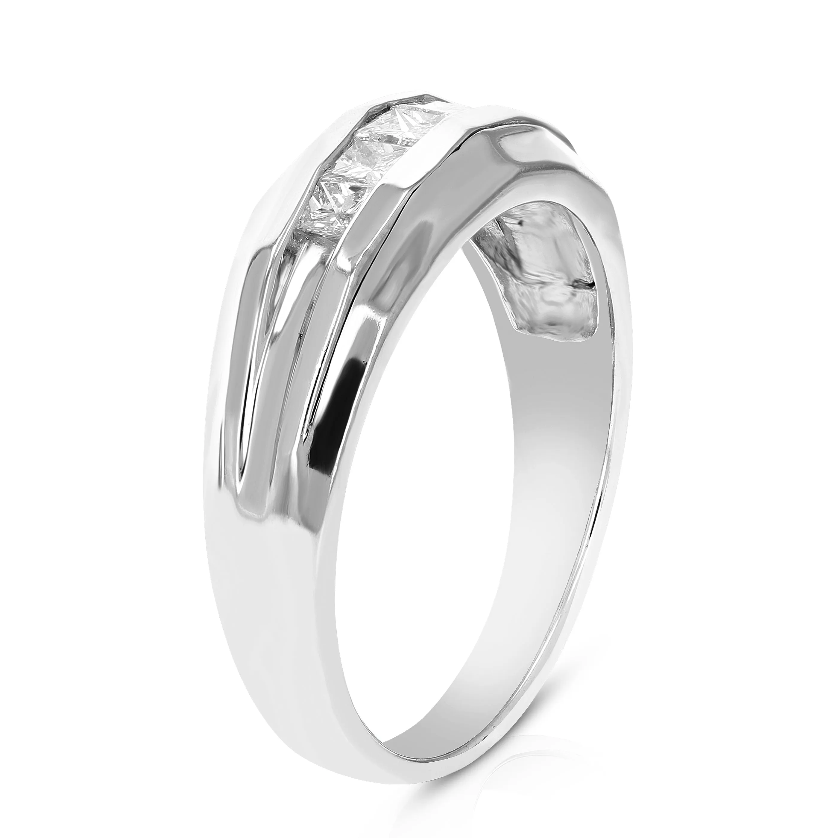 1/2 cttw Princess Diamond Five Stone Wedding Band in Platinum