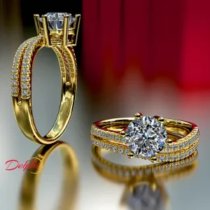1.2ct Round Diamond Gold Engagement Ring - 01US39