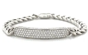 1.31ct tw Diamond Pave Set Link Cuban Link Bracelet