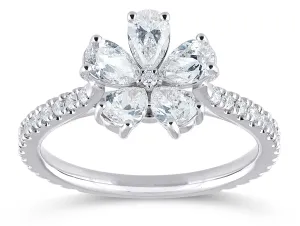 14K Gold & 1.35 TCW Lab-Grown Diamond Flower Ring