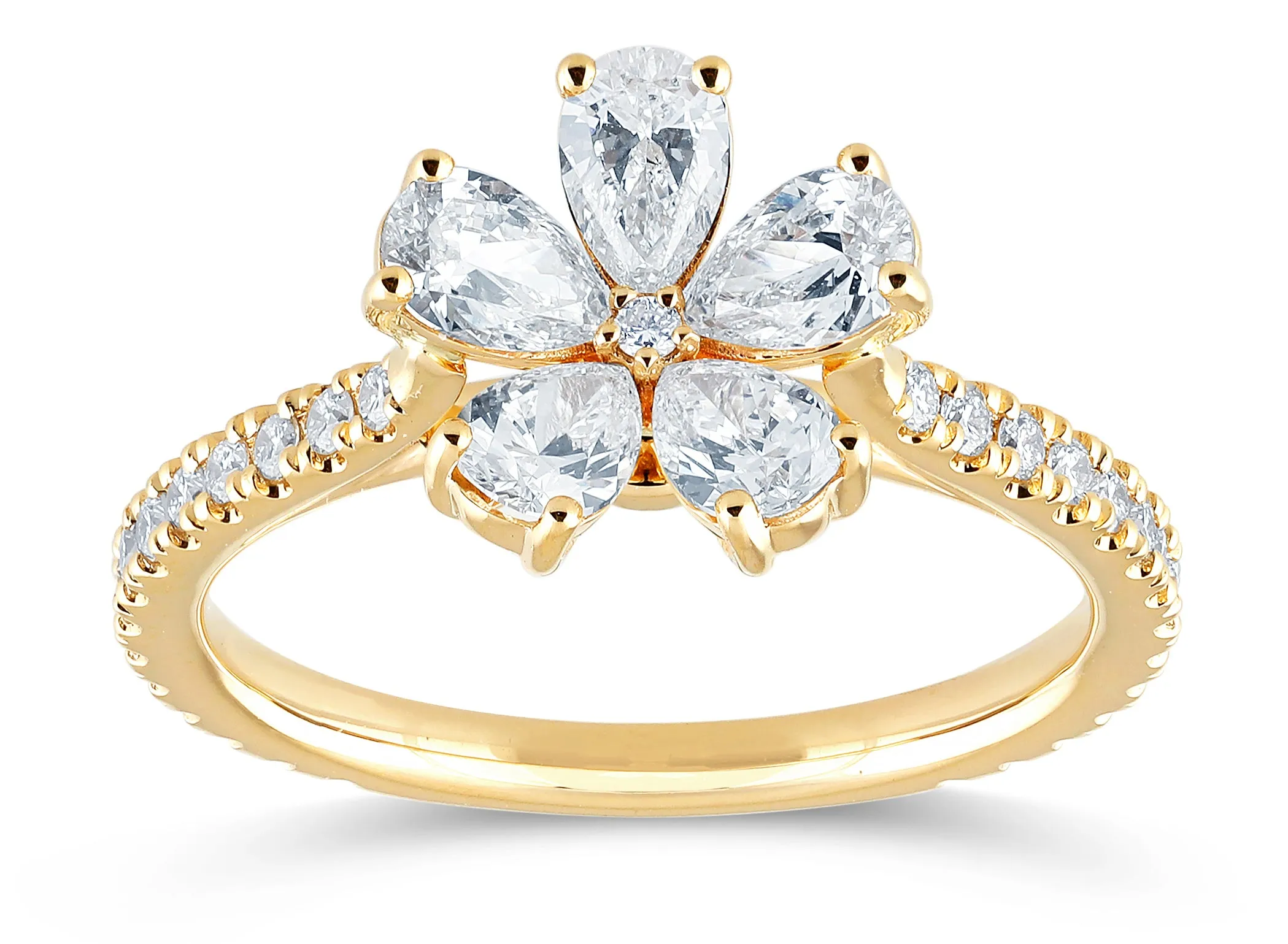 14K Gold & 1.35 TCW Lab-Grown Diamond Flower Ring