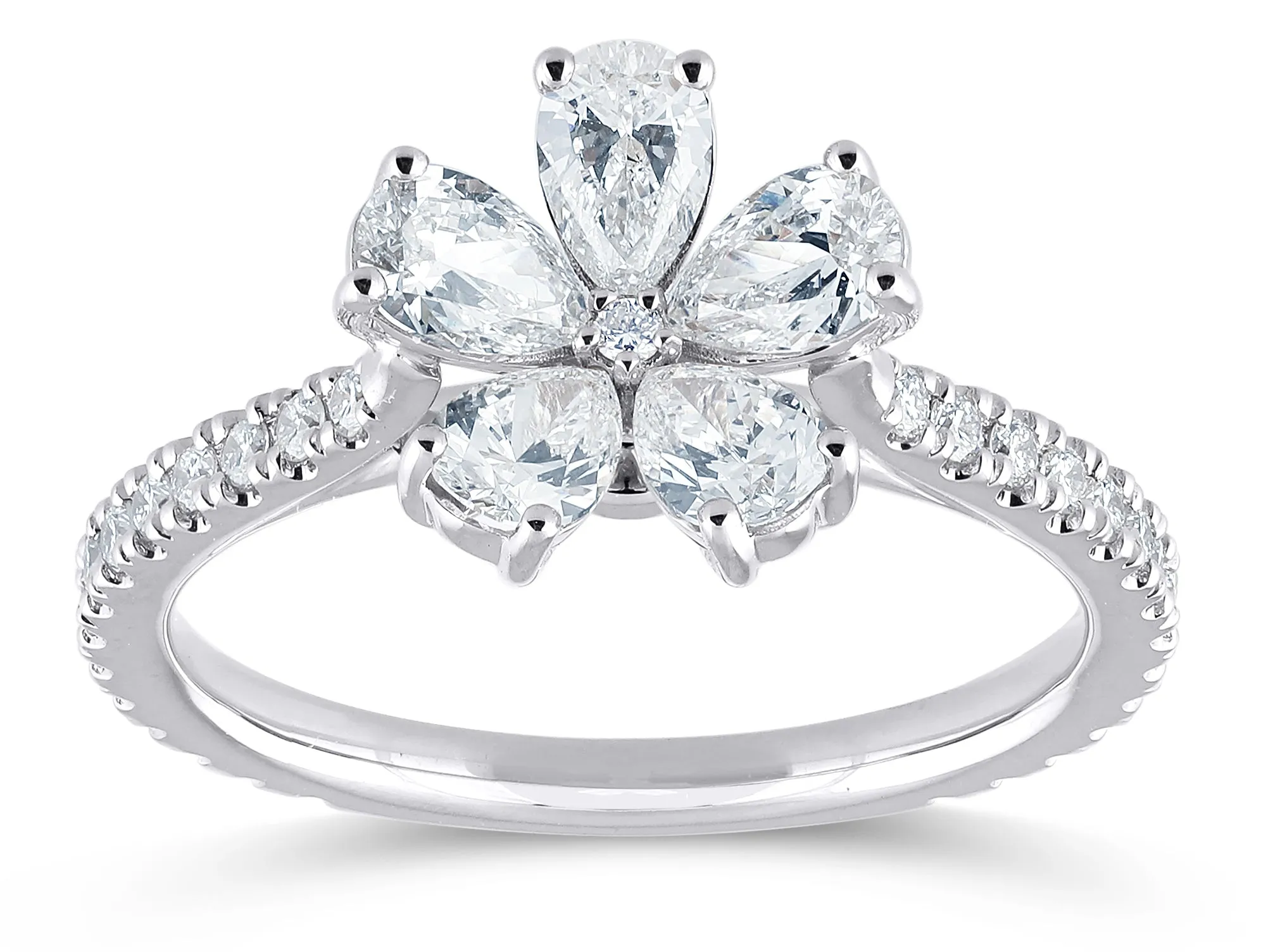 14K Gold & 1.35 TCW Lab-Grown Diamond Flower Ring