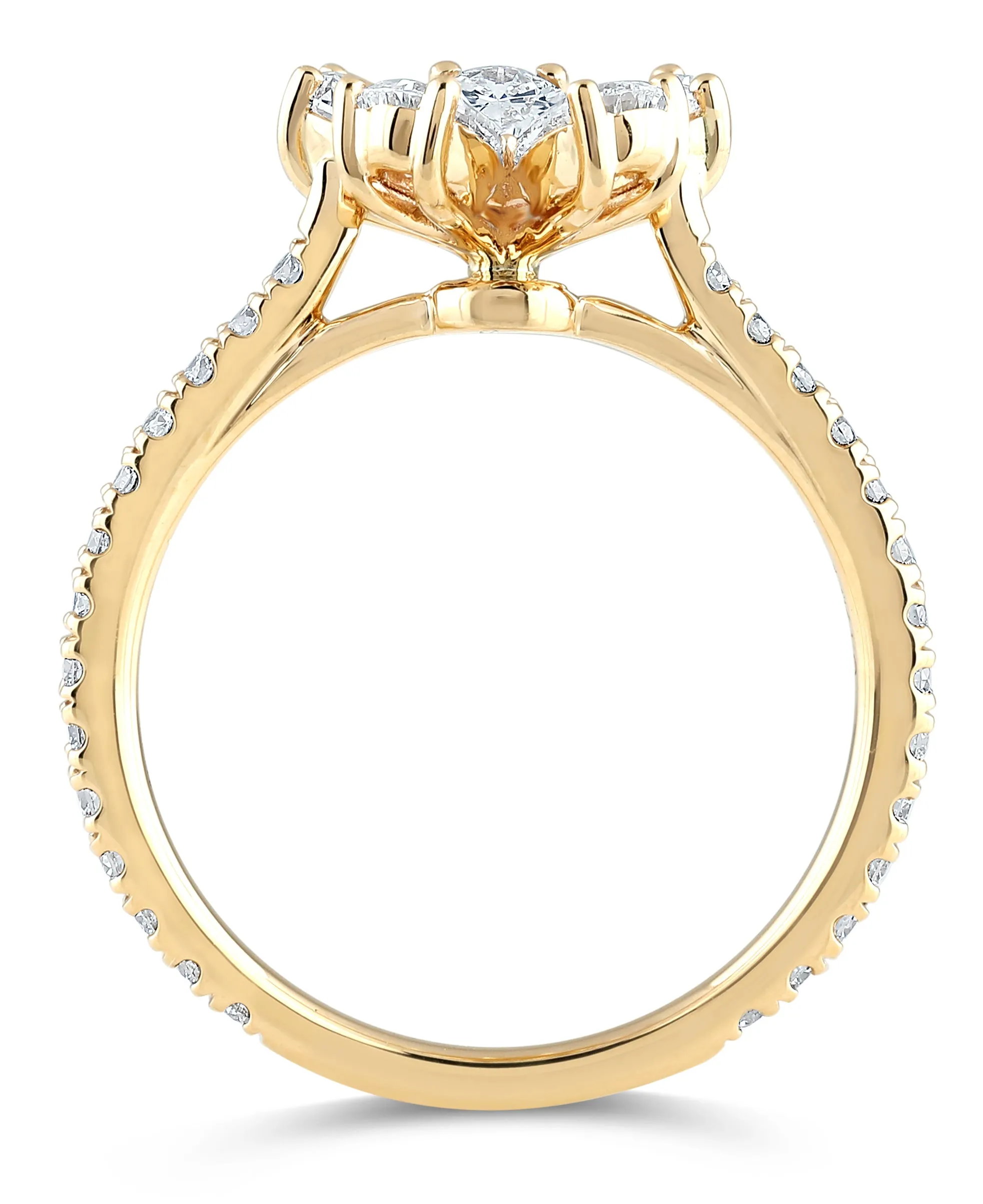 14K Gold & 1.35 TCW Lab-Grown Diamond Flower Ring
