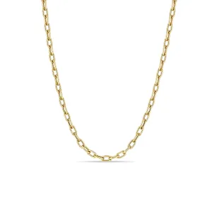 14k Gold Medium Square Oval Link Chain Necklace