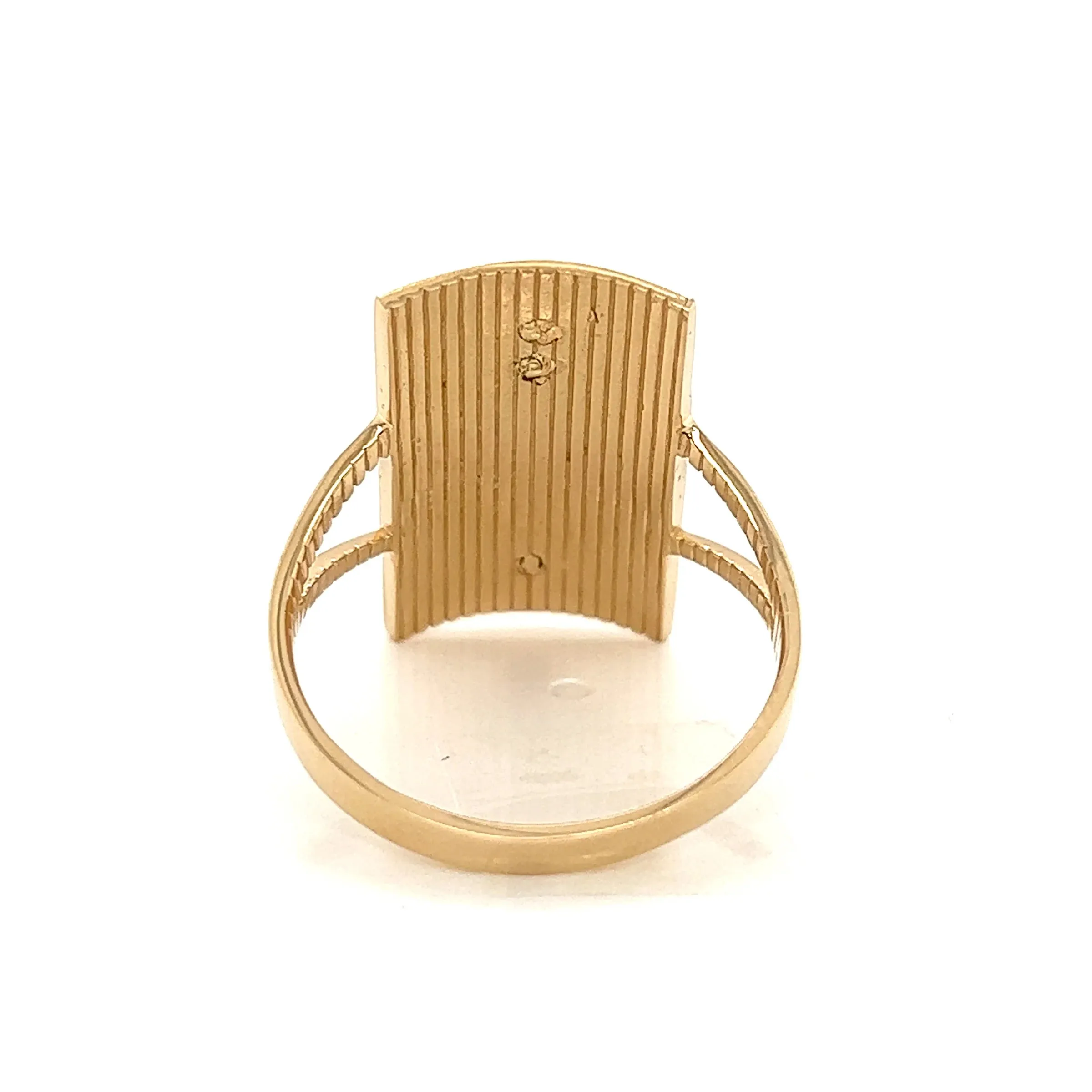 14K GOLD San Judas Ring Green CZ Diamond