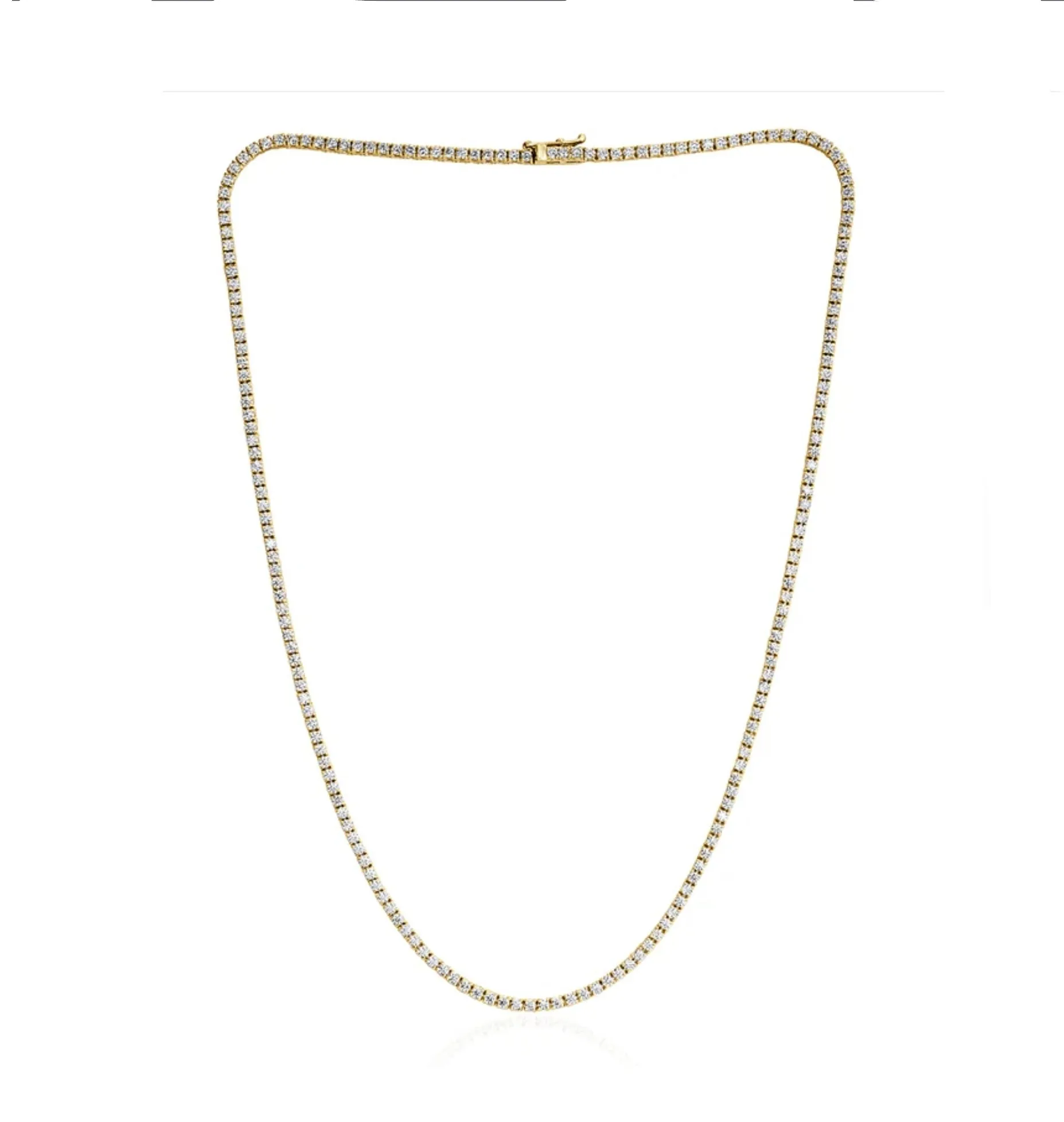 14K Gold Tennis Round Diamonds 3.5mm 16" Luxury Chain Necklace - NEC-50787