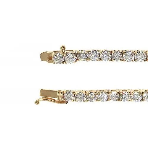 14K Gold Tennis Round Diamonds 3.5mm 16" Luxury Chain Necklace - NEC-50787