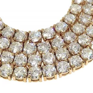 14K Gold Tennis Round Diamonds 3.5mm 16" Luxury Chain Necklace - NEC-50787