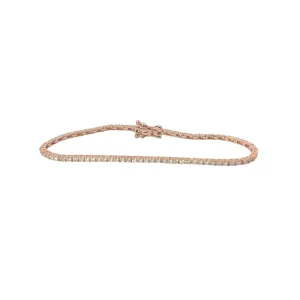 14k Rose Gold 1.01ct G VS2 Round Diamond Tennis Bracelet