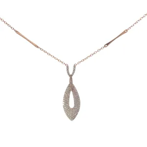 14k Rose Gold 1.83ct F VS2 Round Diamond Drop Necklace
