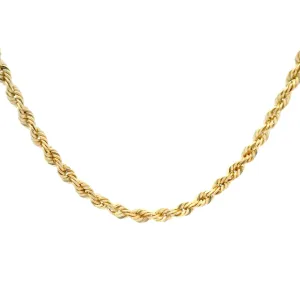 14k Solid Diamond Cut Rope Chain 2mm