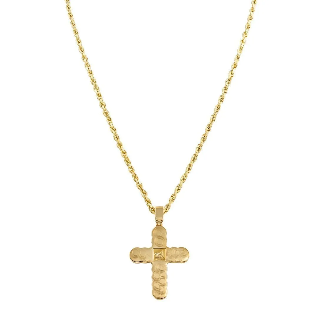 14k Two Tone Gold Diamond Cross Pendant 4.47 Ctw