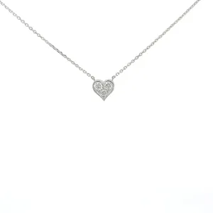 14k White Gold .25ct E VS2 Round Diamond / Platinum Tiffany & Co. Heart Pendant