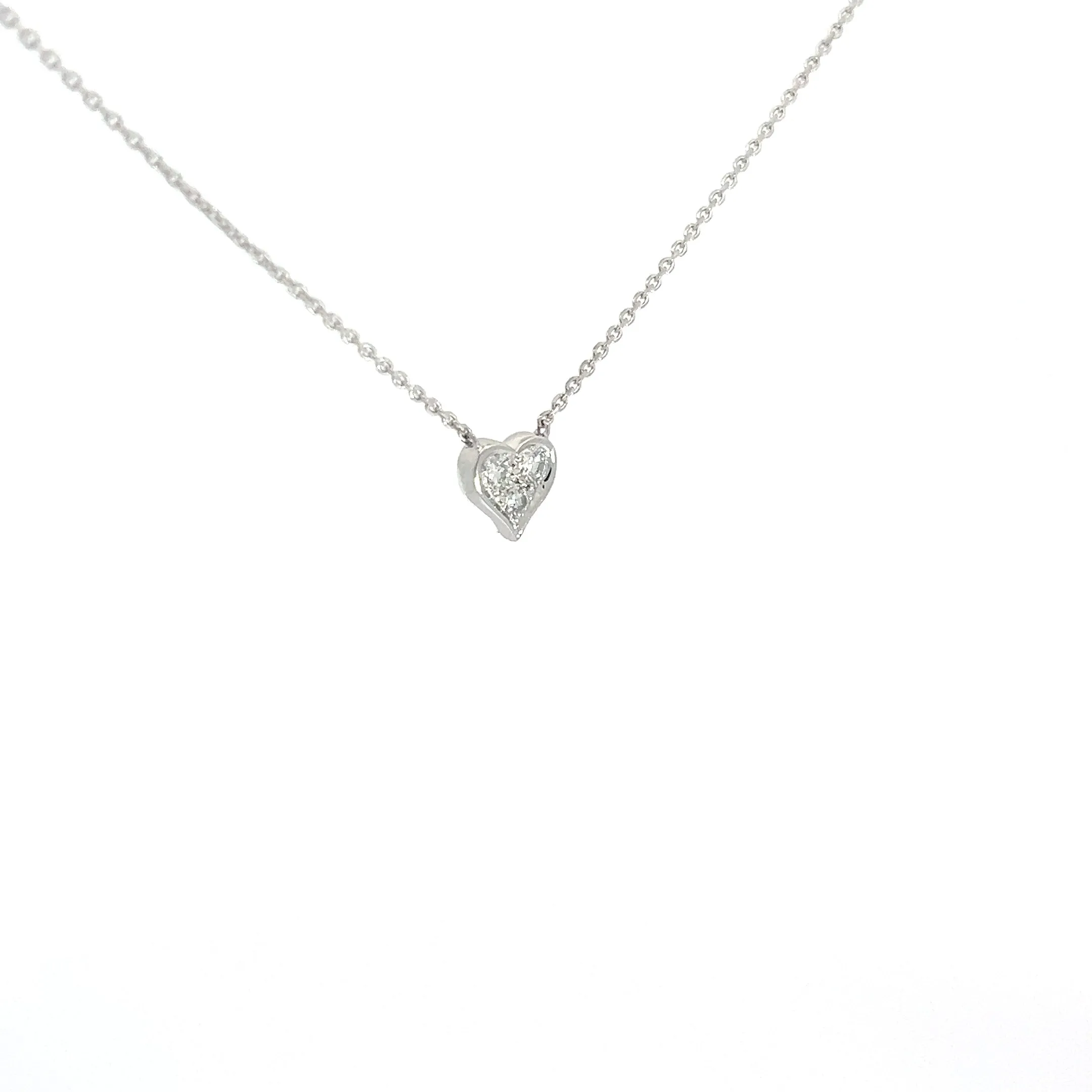 14k White Gold .25ct E VS2 Round Diamond / Platinum Tiffany & Co. Heart Pendant