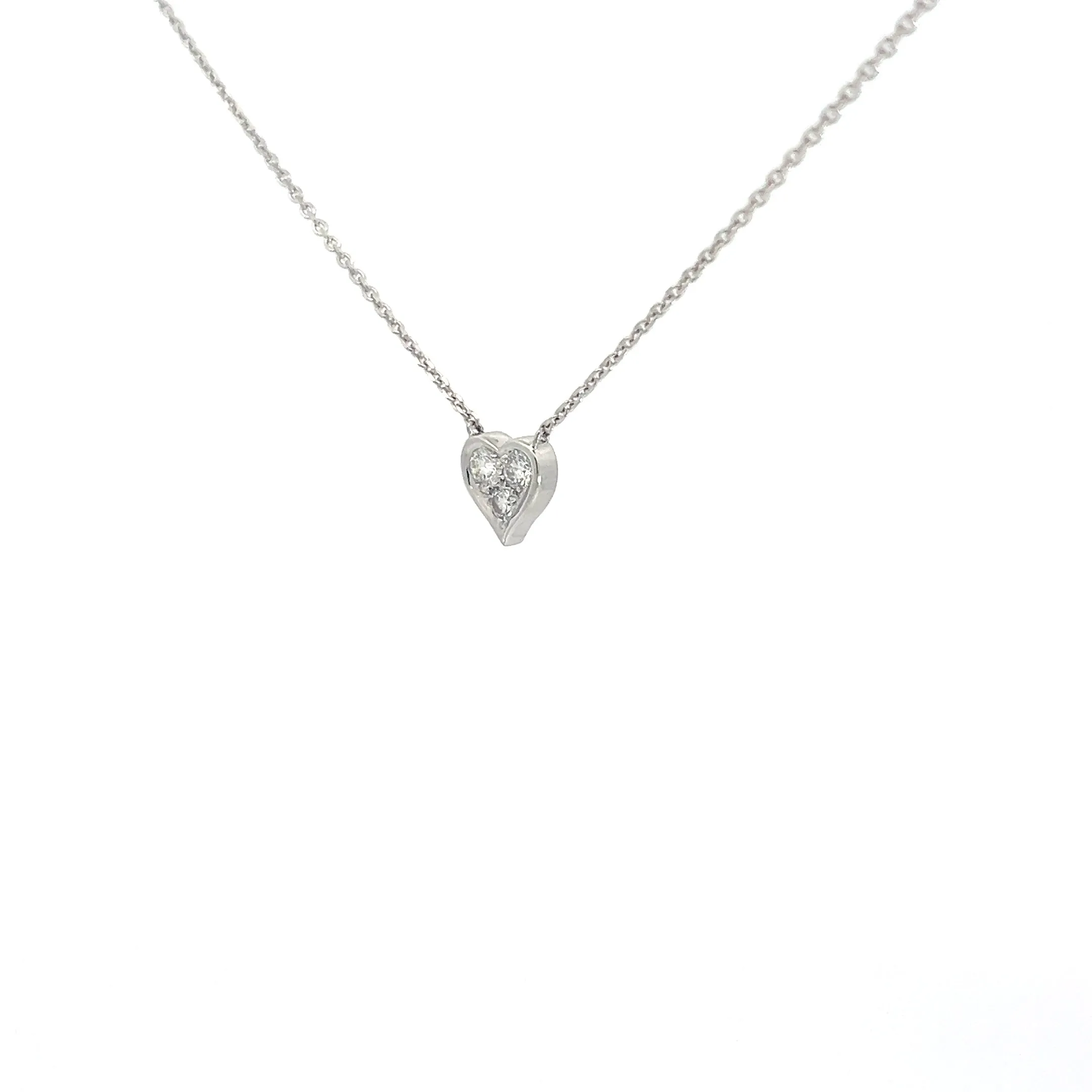 14k White Gold .25ct E VS2 Round Diamond / Platinum Tiffany & Co. Heart Pendant
