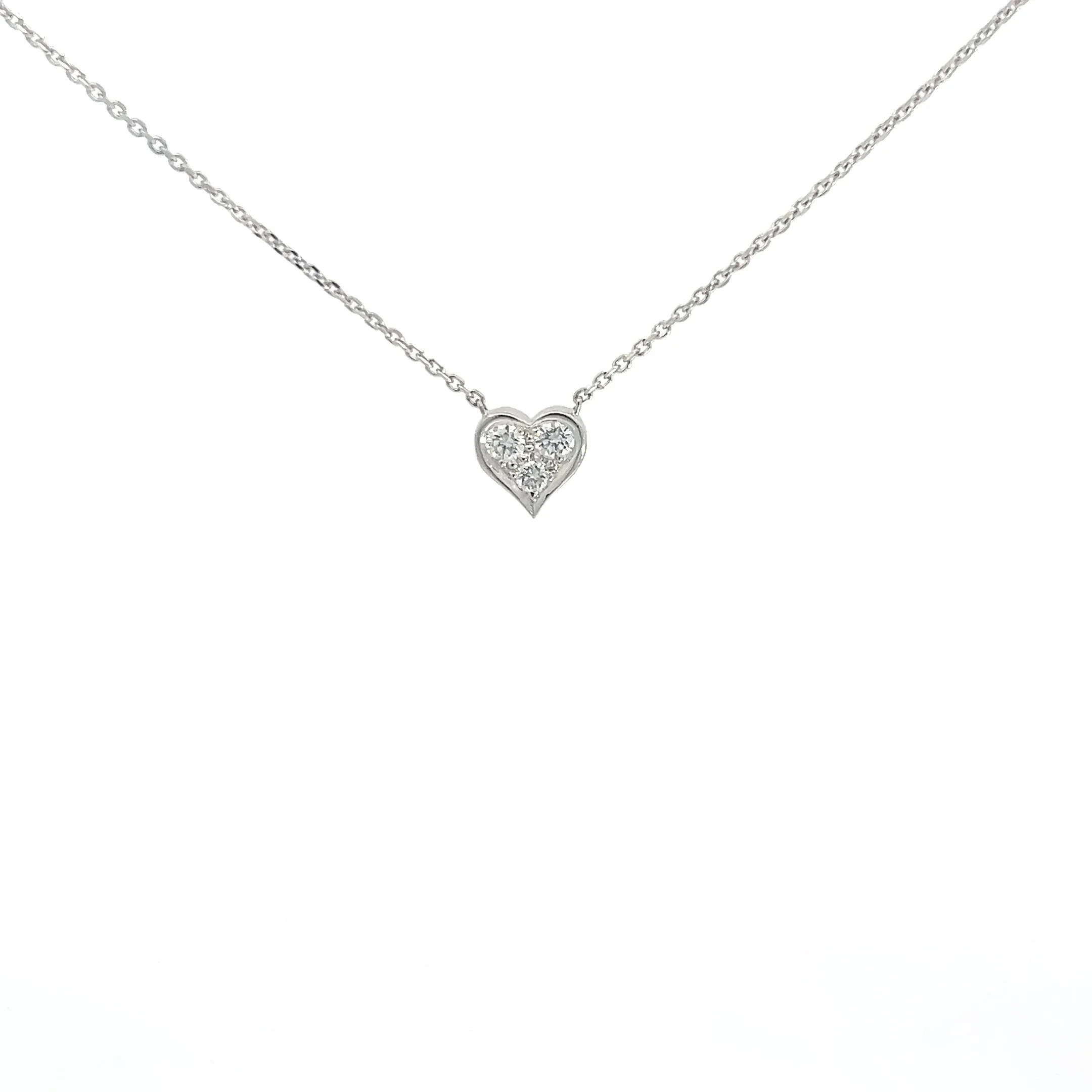 14k White Gold .25ct E VS2 Round Diamond / Platinum Tiffany & Co. Heart Pendant