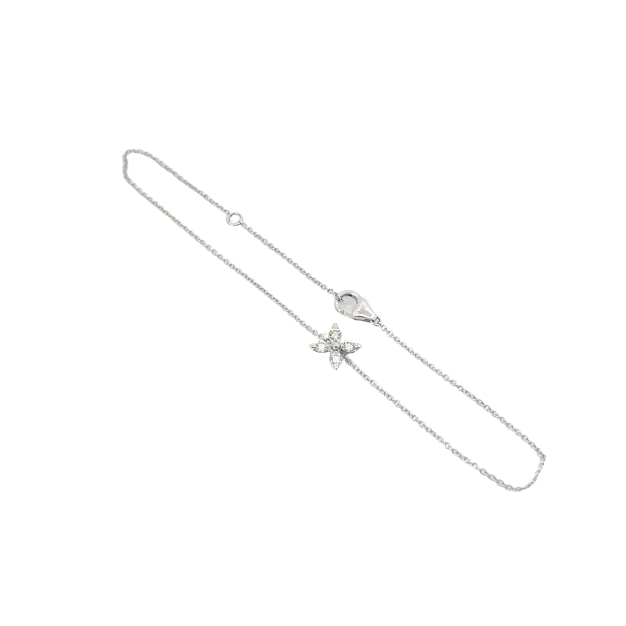 14k White Gold .25ct G VS2 Marquise and  Round total weight of Diamonds bracelet