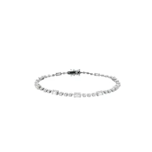 14K WHITE GOLD 2CT STRAIGHT BAGUETTE AND 1.10CT ROUND E VS2  DIAMOND BRACELET