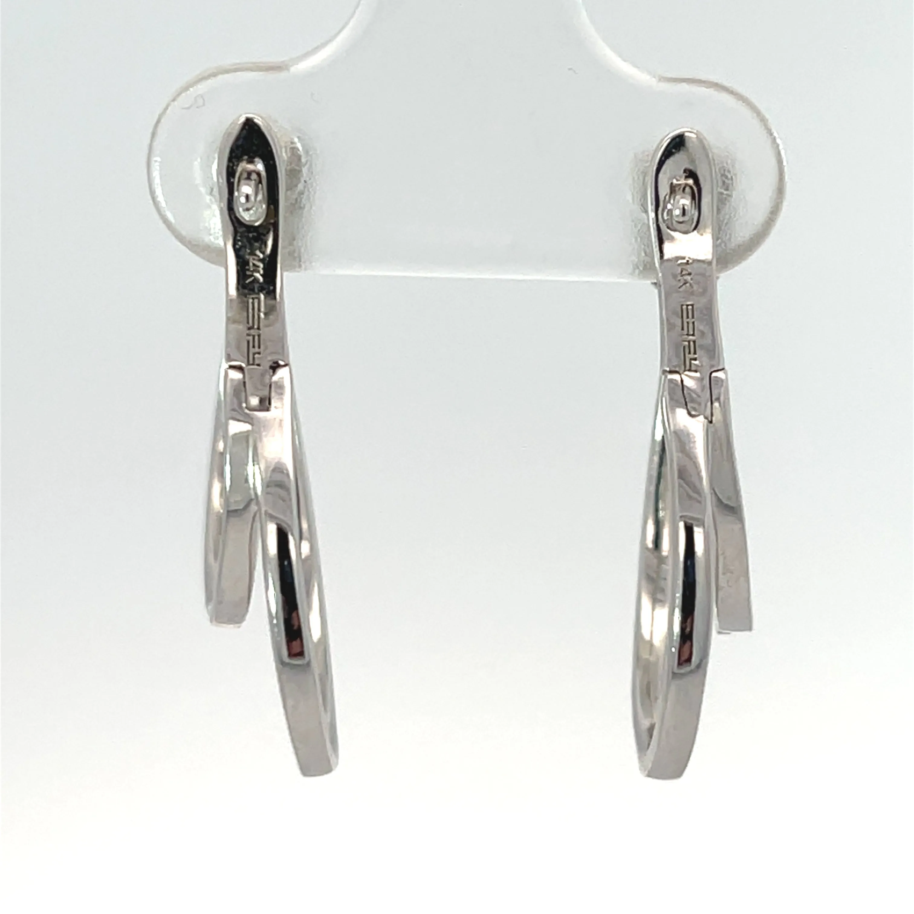 14k White Gold .58ct G SI1 Round White and Blue Diamond Earrings Preloved Bella Bleu Effy
