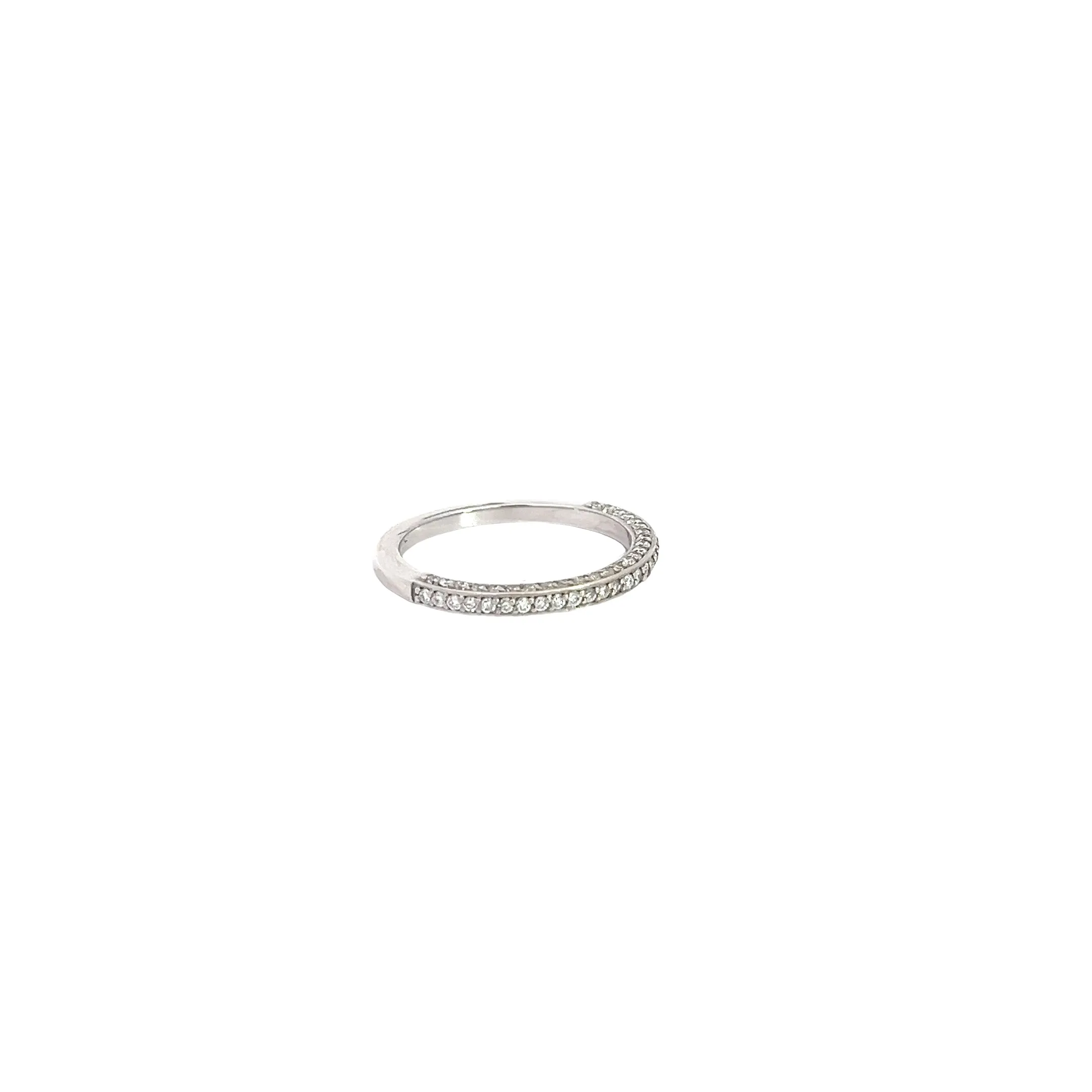 14k white gold .58ct G VS2 Round Diamond 3D band ring size 7