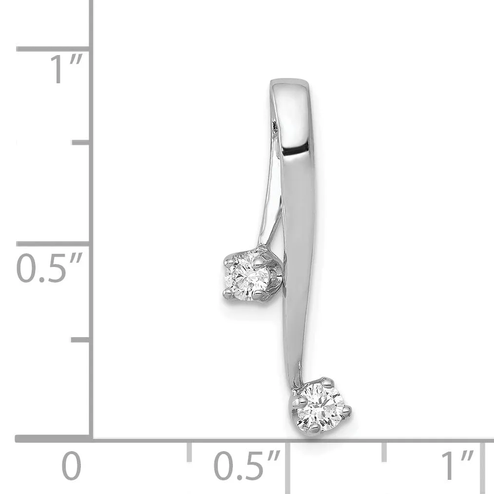 14k White Gold Diamond Chain Slide
