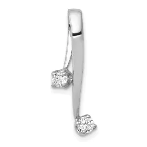 14k White Gold Diamond Chain Slide