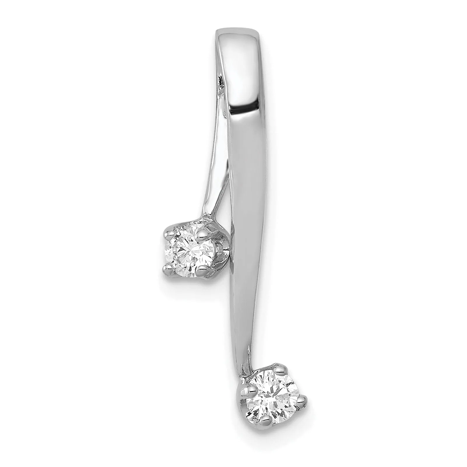 14k White Gold Diamond Chain Slide