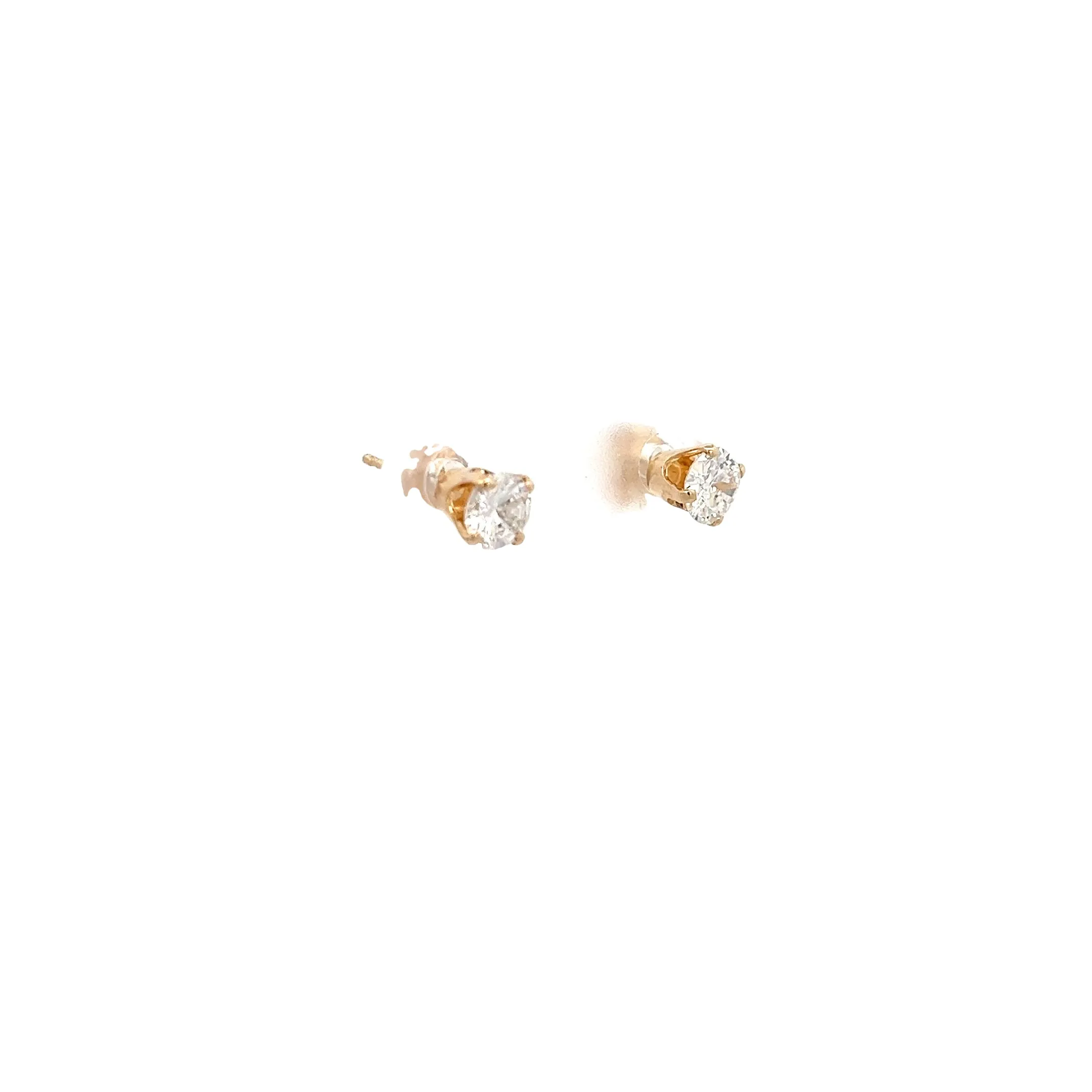 14K white gold or yellow gold .80CT ROUND G HSI2 STUDS