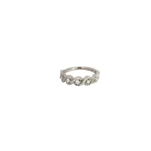 14k White Gold.50ct F SI1 Round Diamond wedding ring size 6 3/4