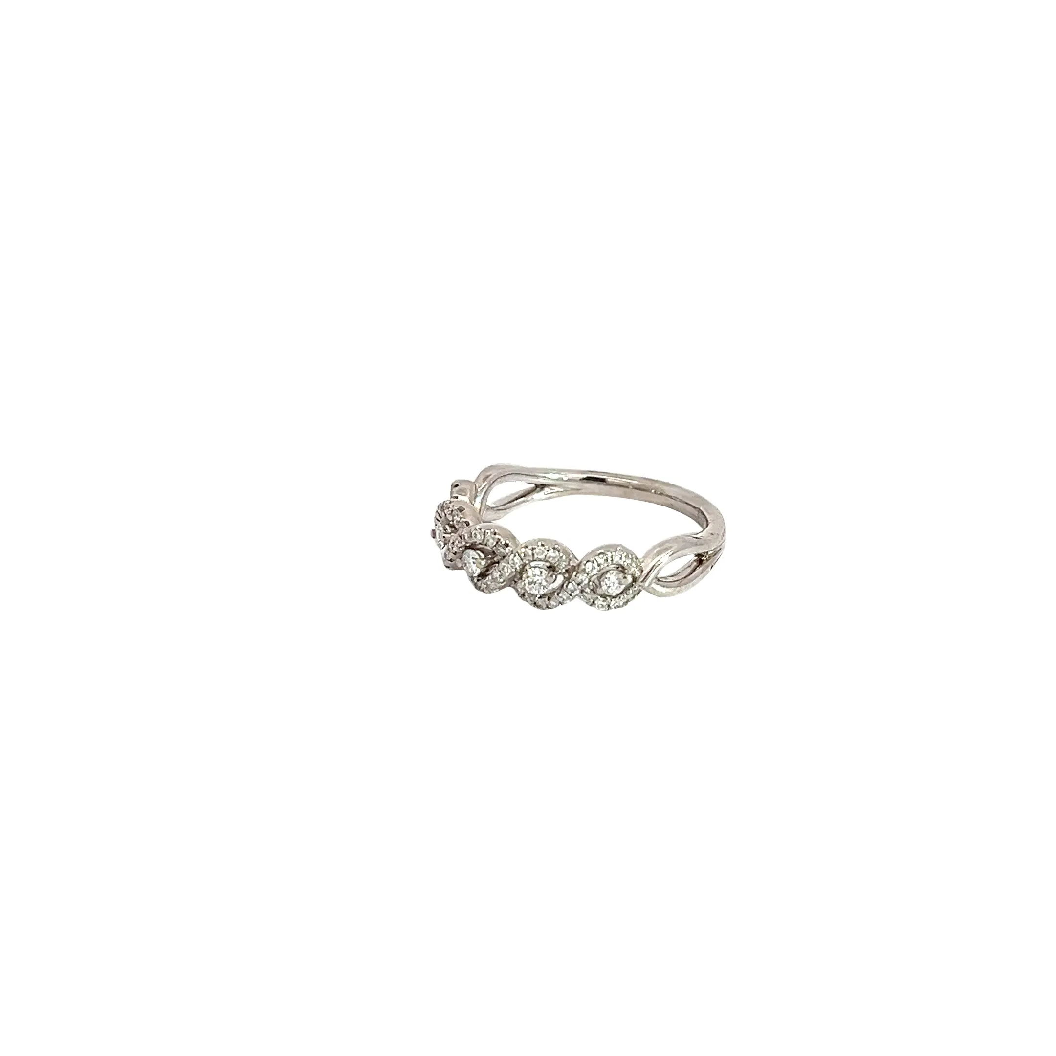 14k White Gold.50ct F SI1 Round Diamond wedding ring size 6 3/4