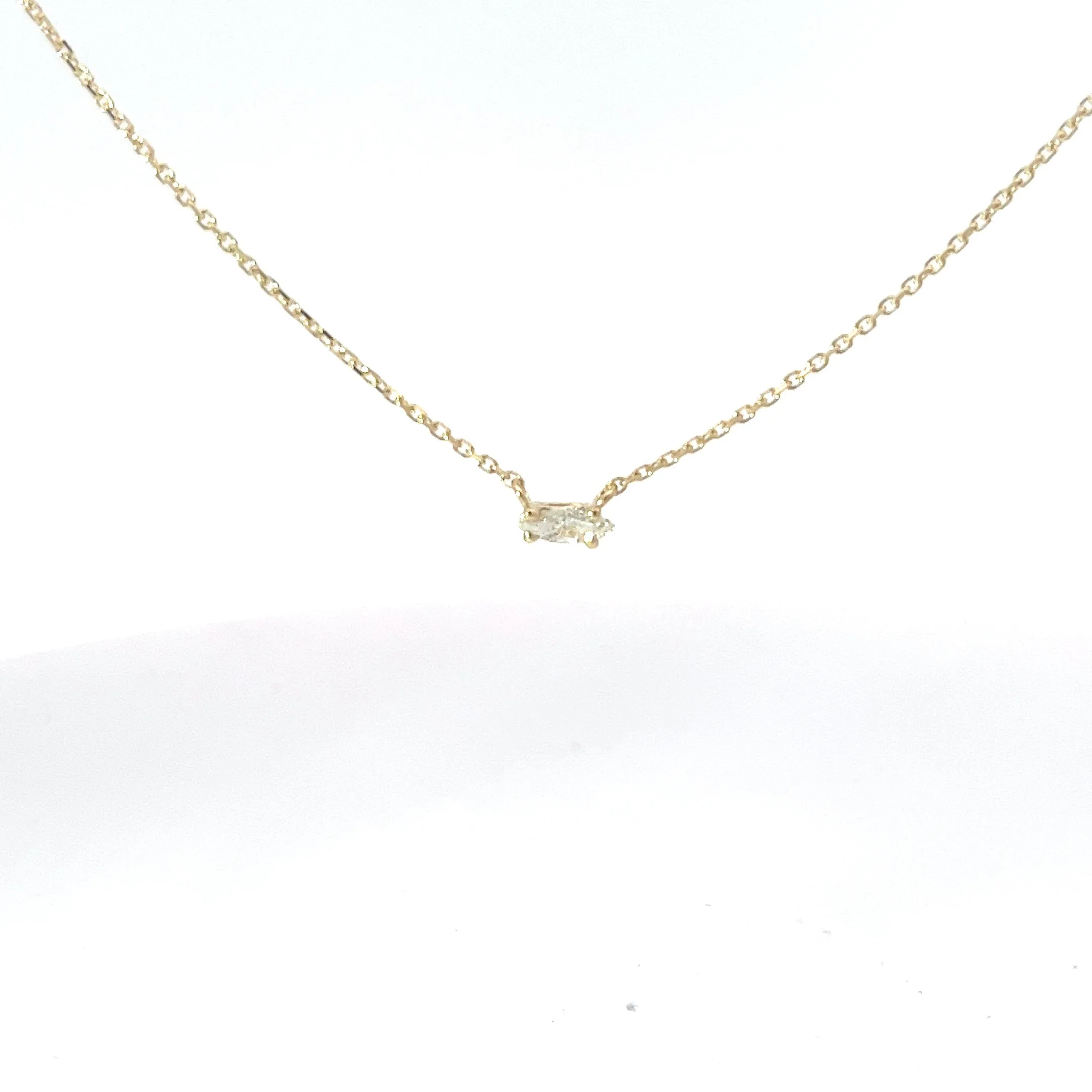 14K YELLOW GOLD .15CT G VS2 MARQUISE DIAMOND SOLITAIRE PENDANT