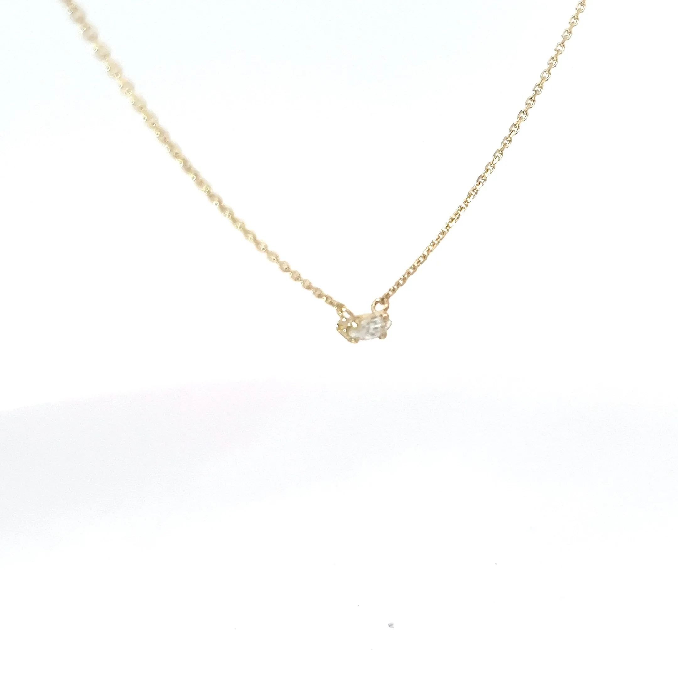 14K YELLOW GOLD .15CT G VS2 MARQUISE DIAMOND SOLITAIRE PENDANT