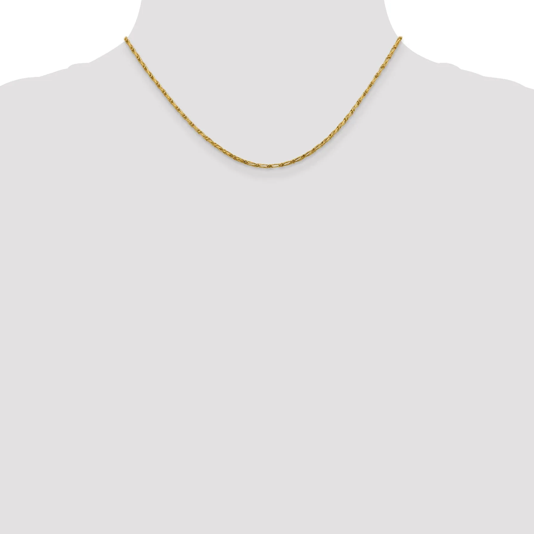 14k Yellow Gold 1.6 m DC Open Link Franco Chain