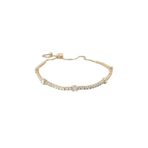 14k Yellow Gold 2.25ct G SI1 Round  Diamond Bolo Bracelet